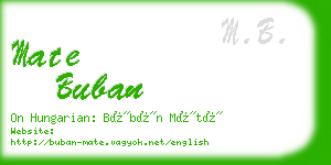 mate buban business card